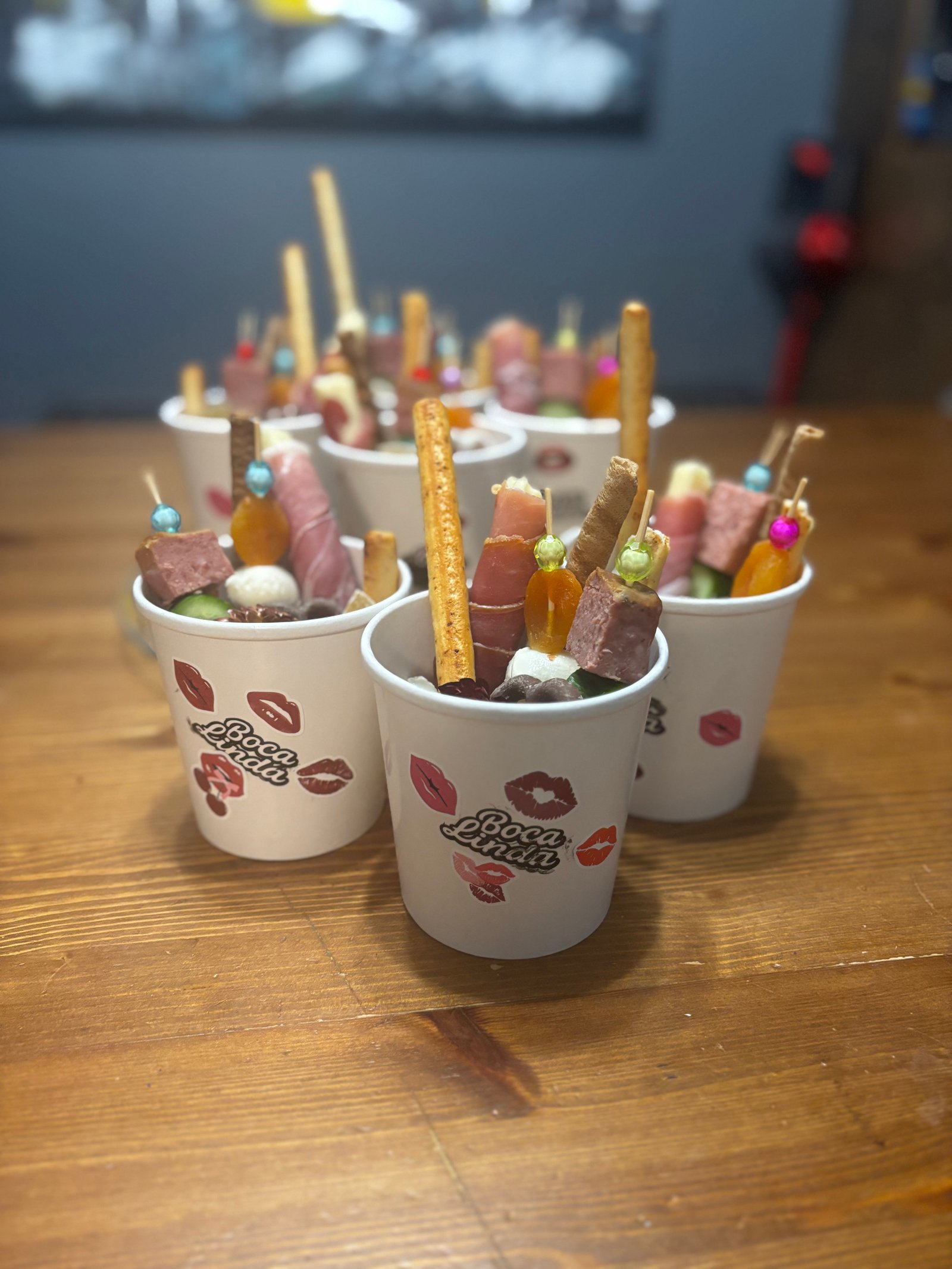 Cups individuels charcuterie Boca Linda pour réceptions et networking